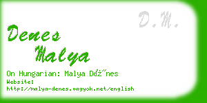 denes malya business card